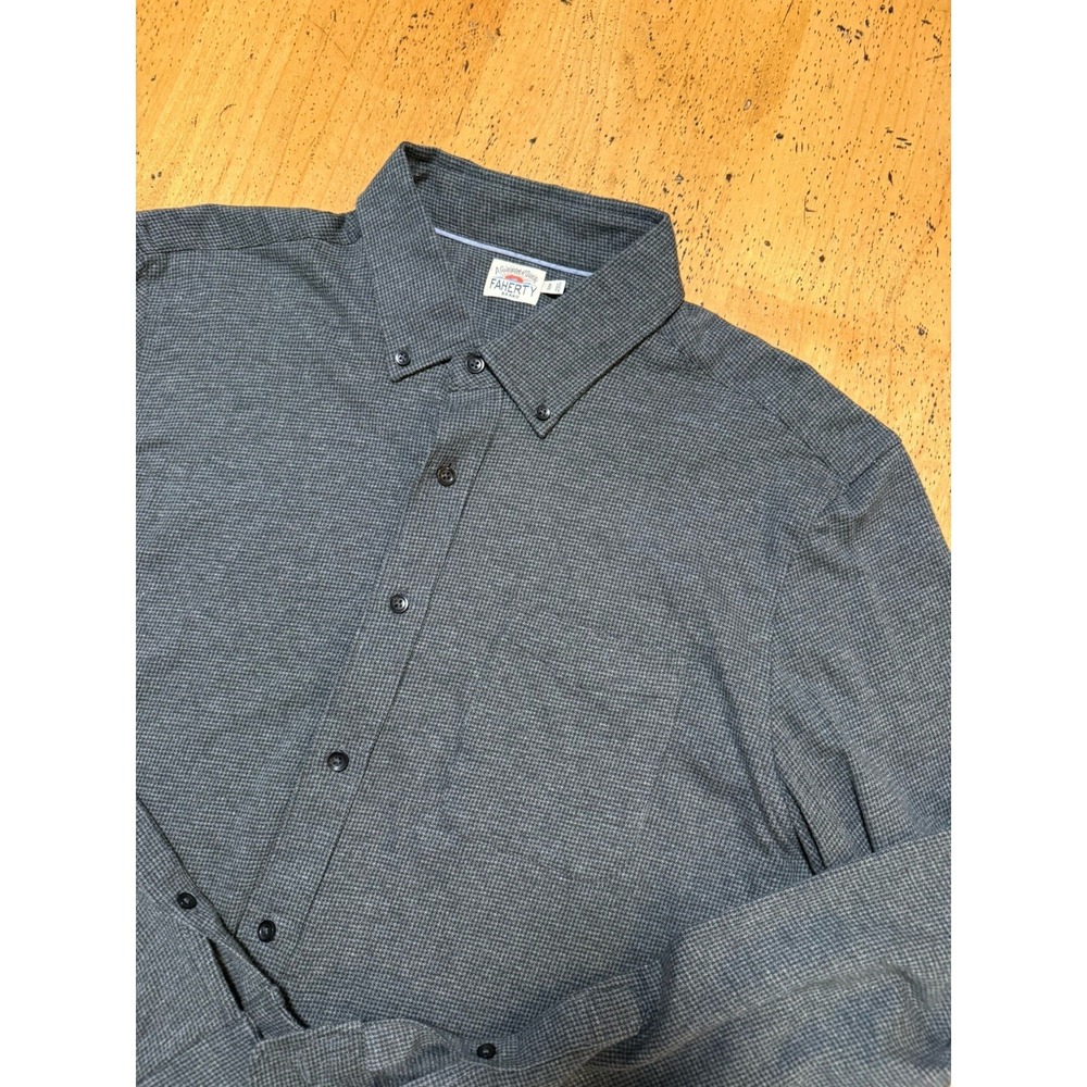 Faherty Shirt Mens Xlarge Gray Plaid Flannel Long Sleeve Button Up Casual